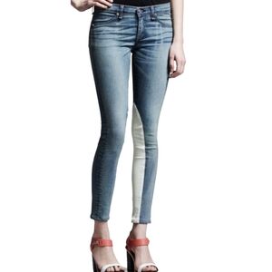 Rag & Bone Jodhpur Moto Skinny Heathway Blue Jeans 24 NWT